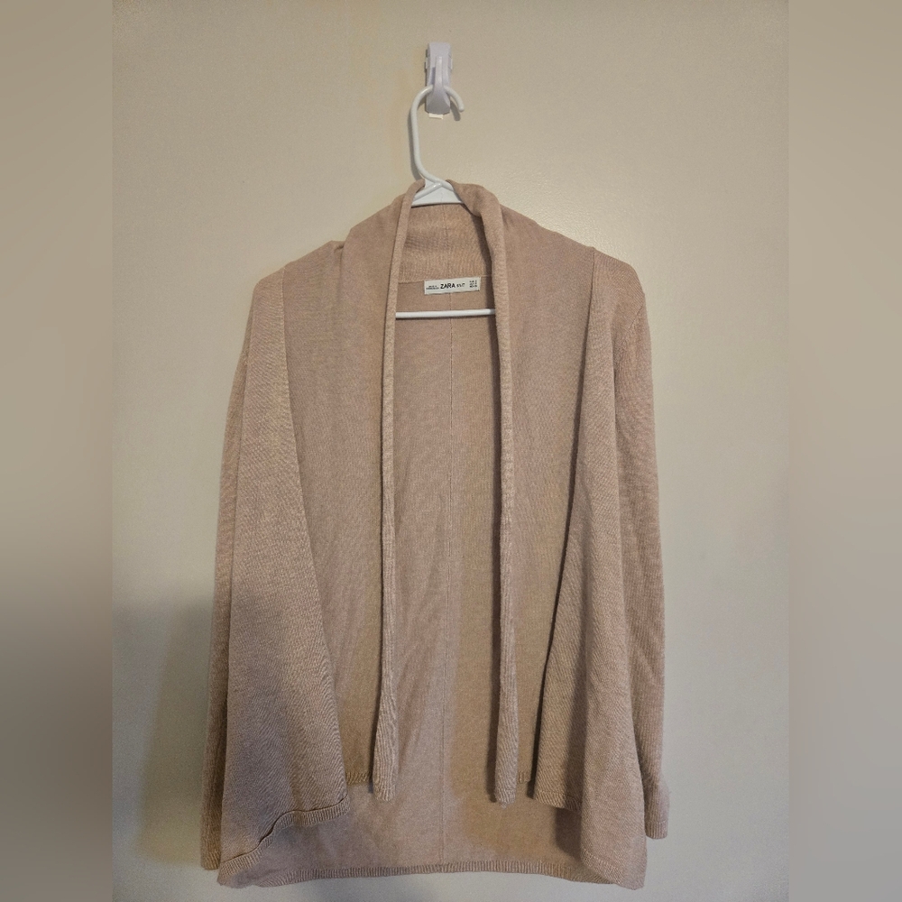 Womens Zara Knit Elegant Beige Cardigan Size Small